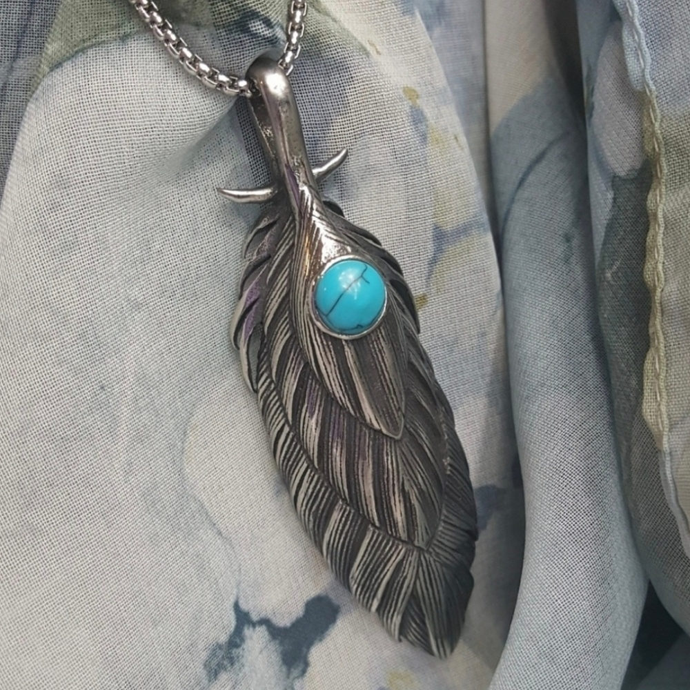 316L SS Feather Pendant